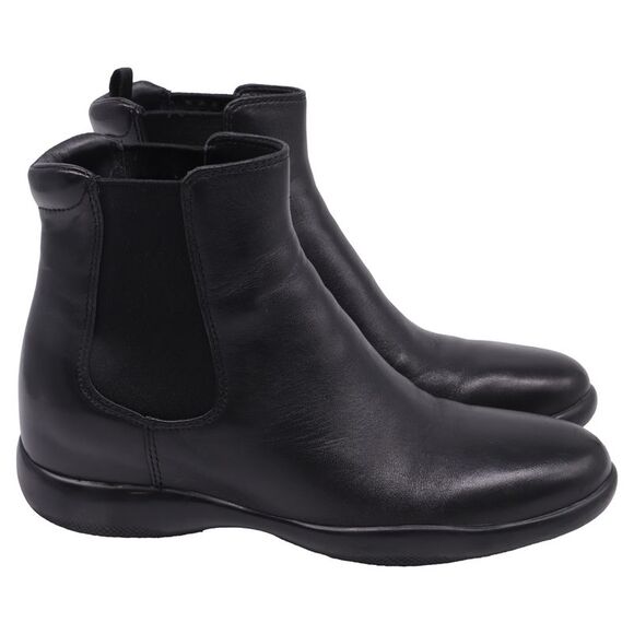 Prada Chelsea Ankle Boots in Black Leather